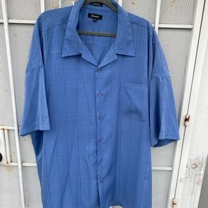 Damante mens size 4X short sleeve button up Shirt blue